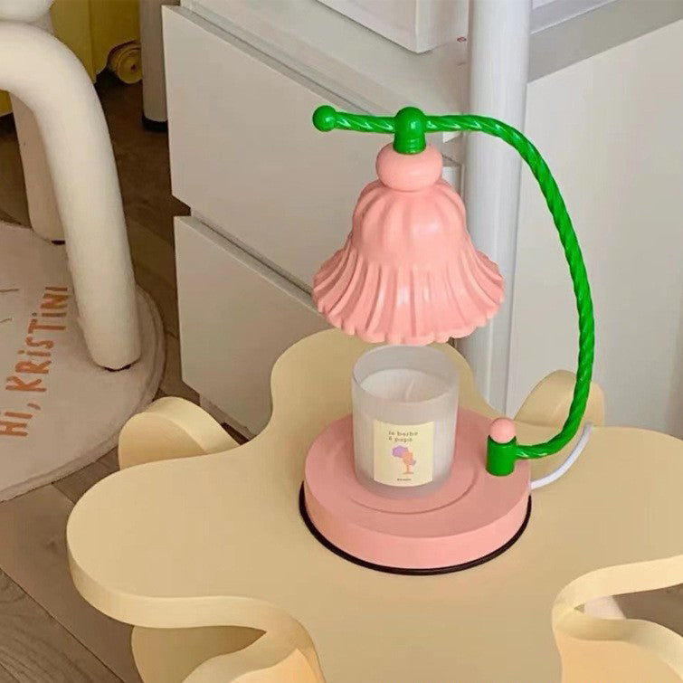 Girl Flower Round Iron Table Lamp