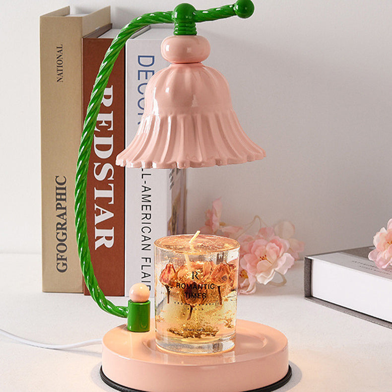 Girl Flower Round Iron Table Lamp