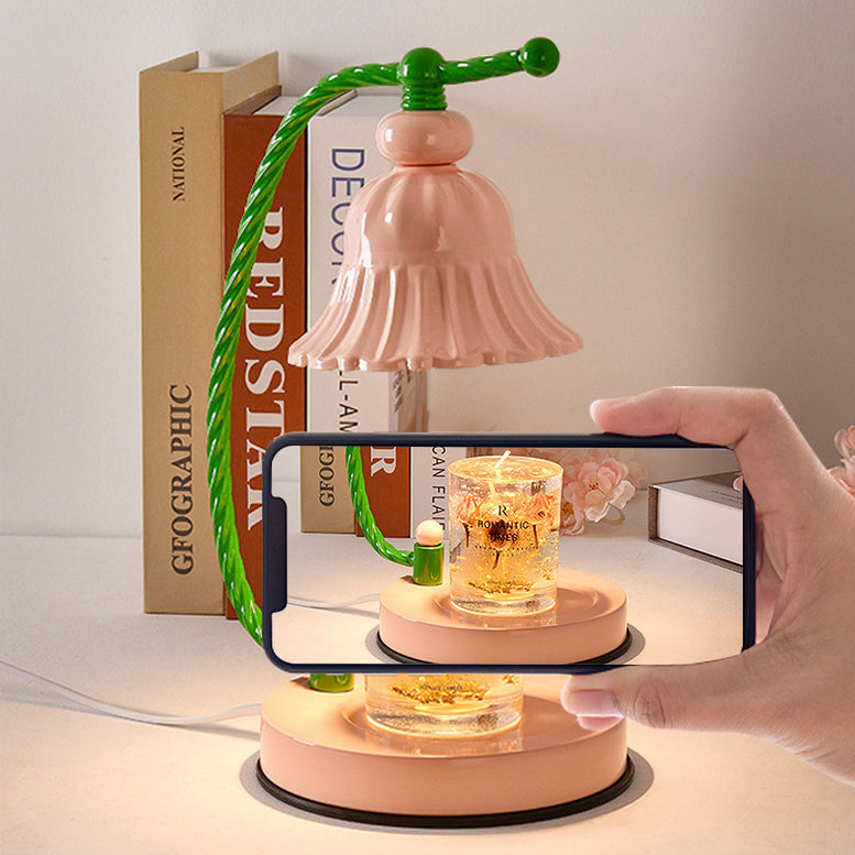 Girl Flower Round Iron Table Lamp