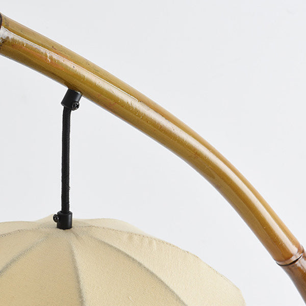 Round Cone Bamboo Fabric Floor Lamp