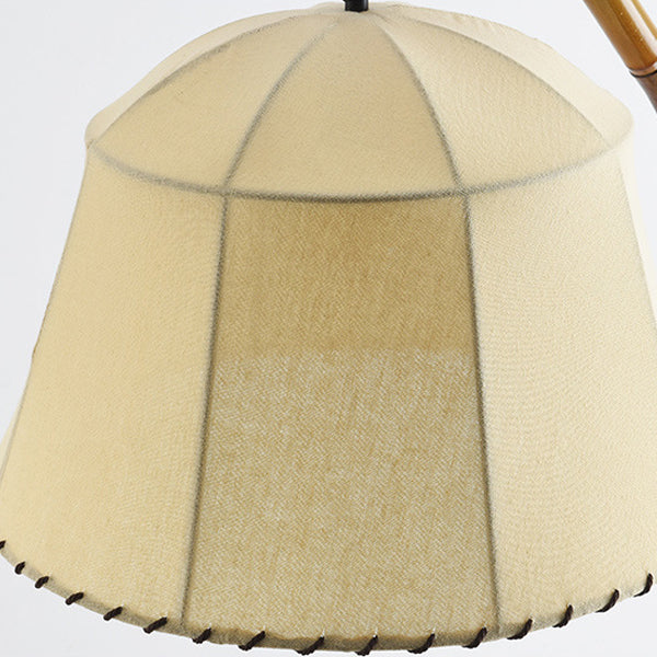 Round Cone Bamboo Fabric Floor Lamp
