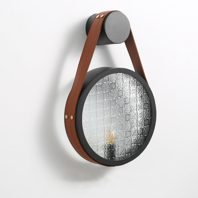 Tote Shape Round Iron Wall Lamp