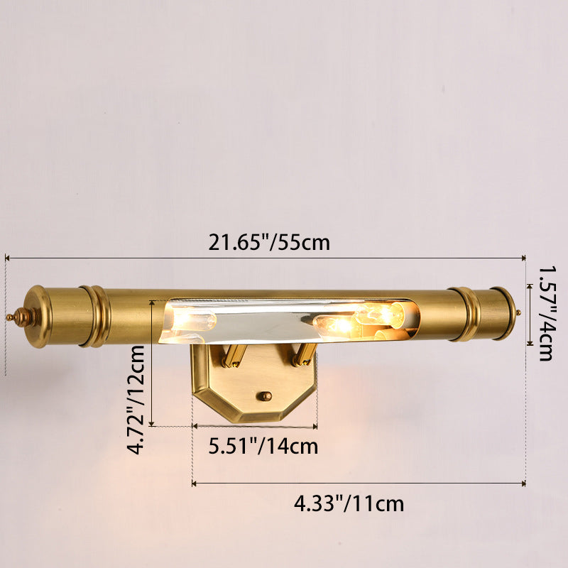 Round Cylinder Copper Aluminum 2-Light Wall Lamp