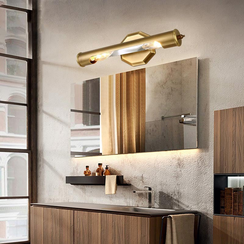 Round Cylinder Copper Aluminum 2-Light Wall Lamp