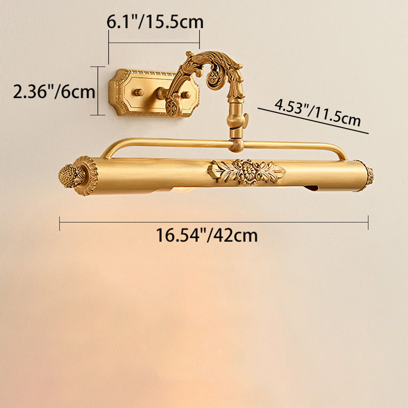 Carved Linear Cylinder Copper 2-Light Wall Lamp
