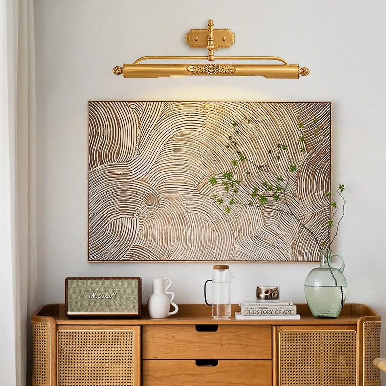 Carved Linear Cylinder Copper 2-Light Wall Lamp