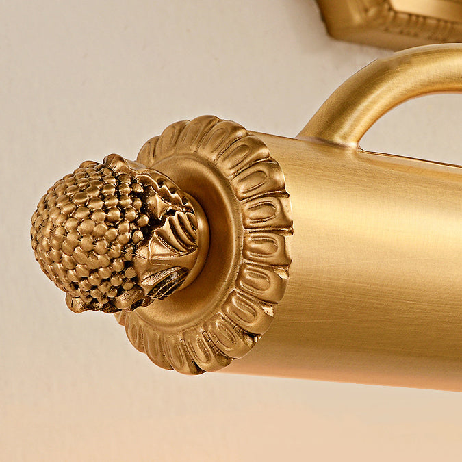 Carved Linear Cylinder Copper 2-Light Wall Lamp