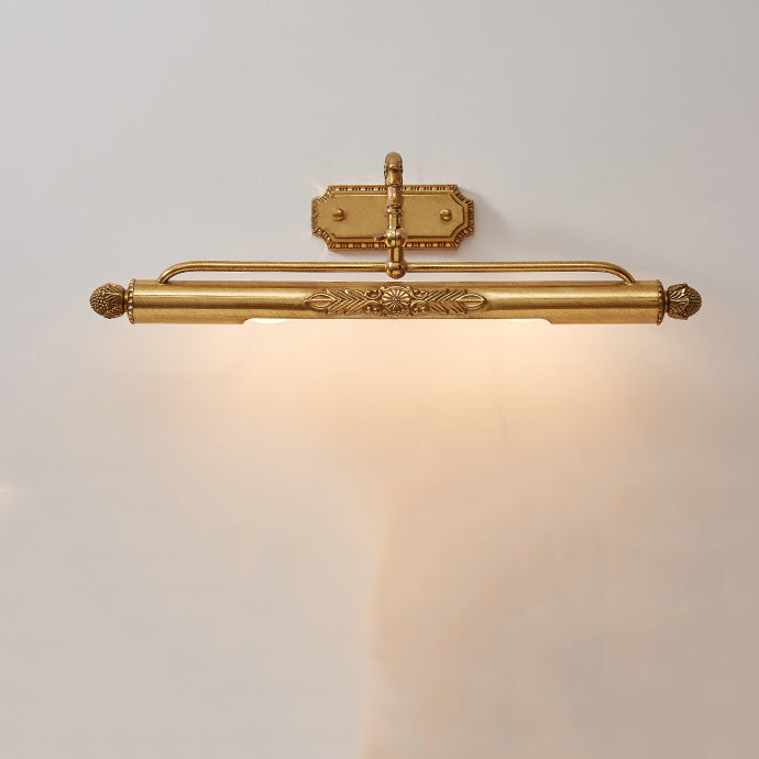 Carved Linear Cylinder Copper 2-Light Wall Lamp