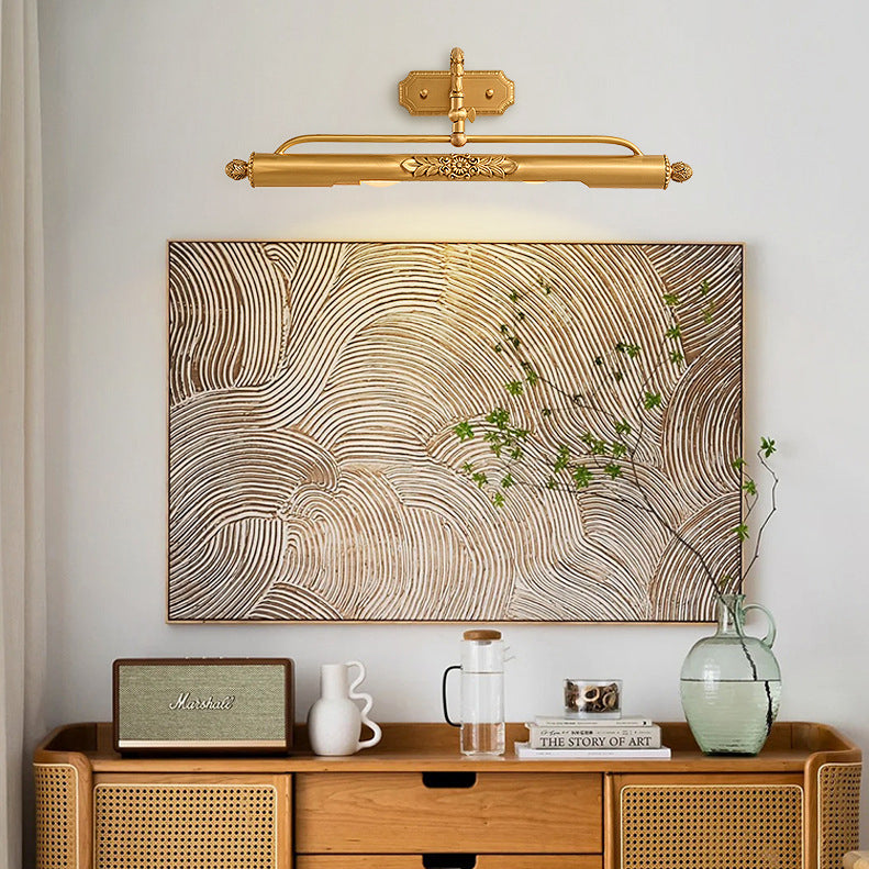 Carved Linear Cylinder Copper 2-Light Wall Lamp