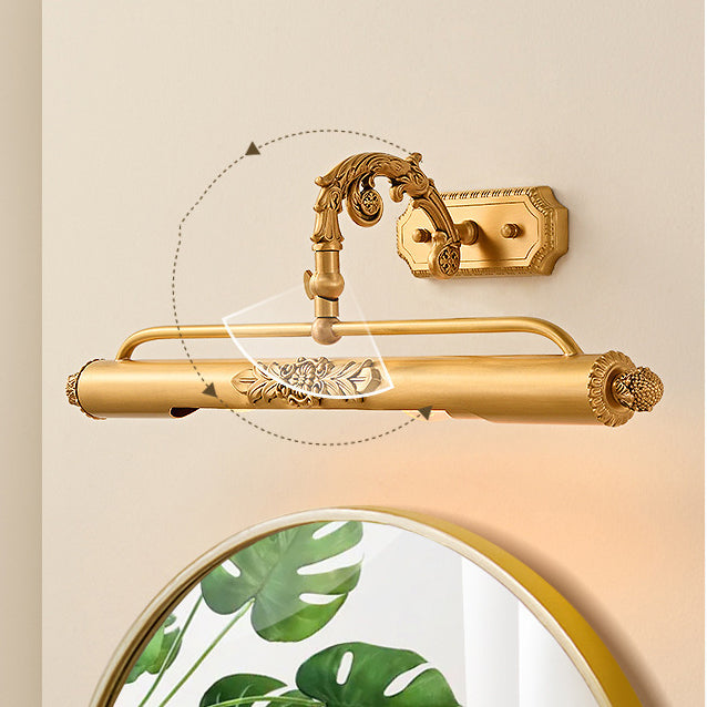 Carved Linear Cylinder Copper 2-Light Wall Lamp