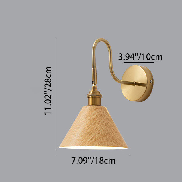 Rotatable Cone Iron Bedroom Wall Lamp