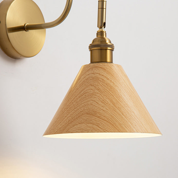 Rotatable Cone Iron Bedroom Wall Lamp
