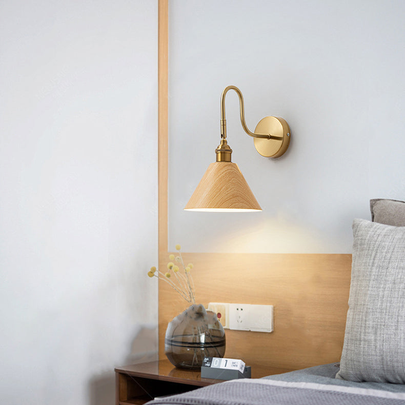 Rotatable Cone Iron Bedroom Wall Lamp