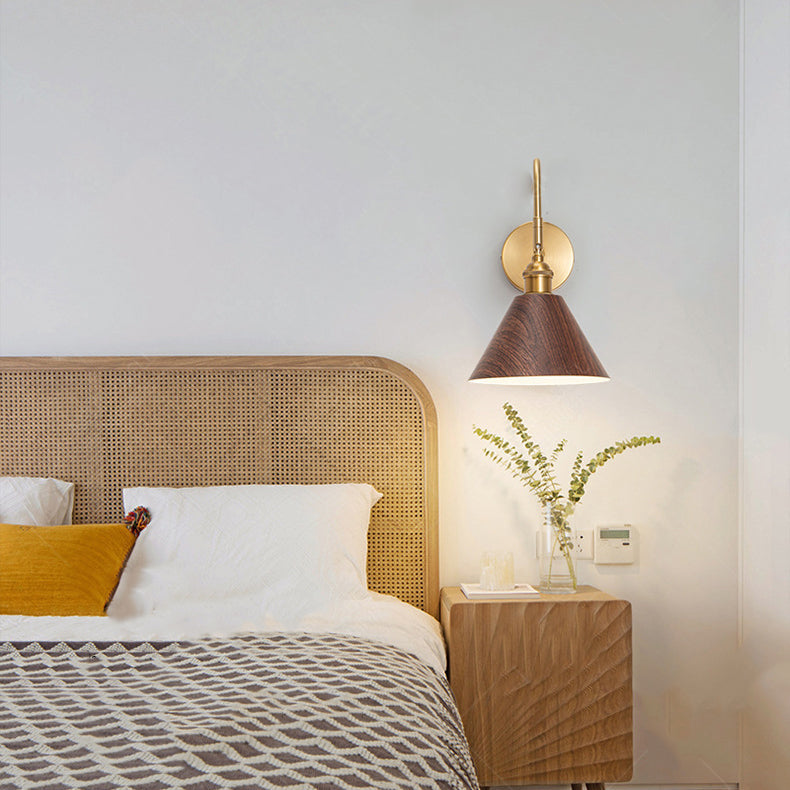 Rotatable Cone Iron Bedroom Wall Lamp