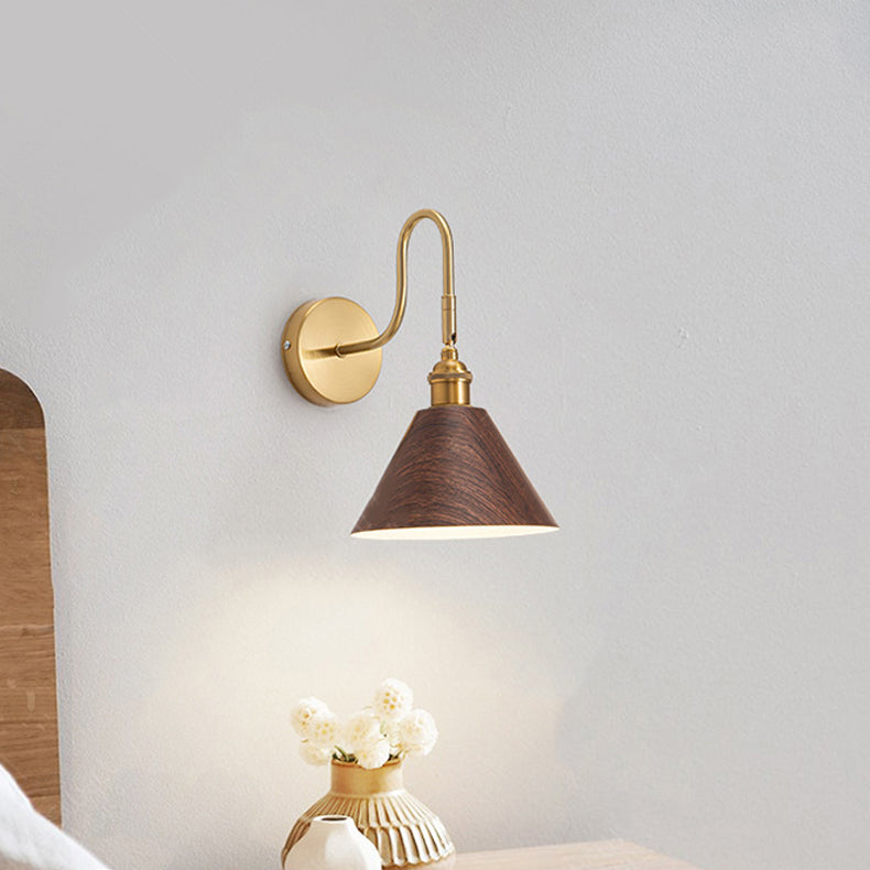 Rotatable Cone Iron Bedroom Wall Lamp