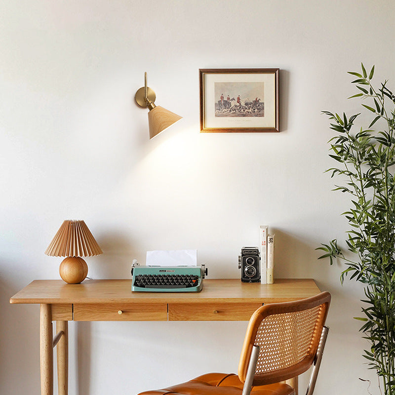 Rotatable Cone Iron Bedroom Wall Lamp