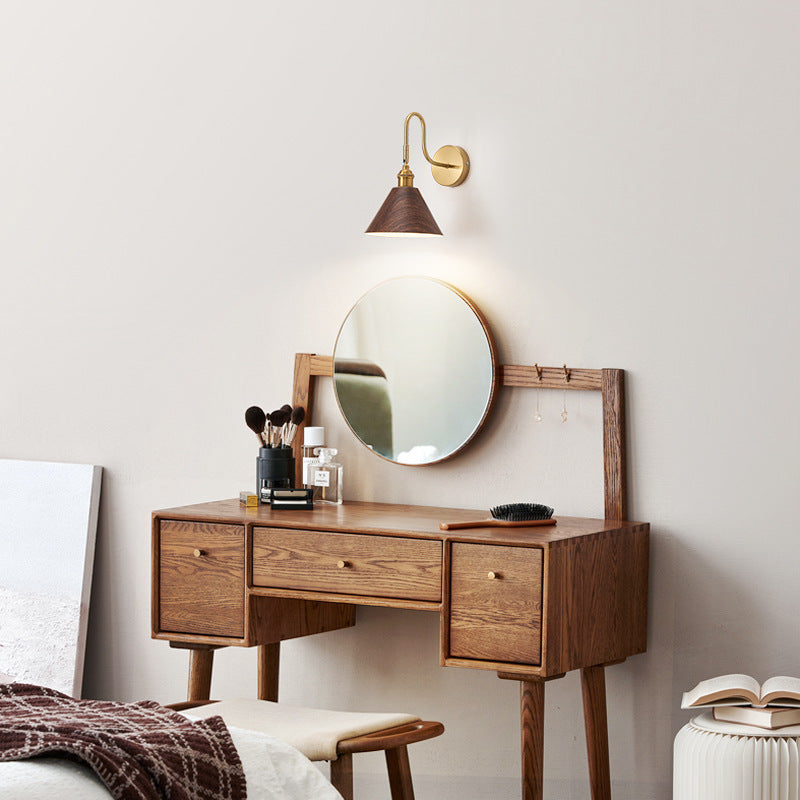 Rotatable Cone Iron Bedroom Wall Lamp