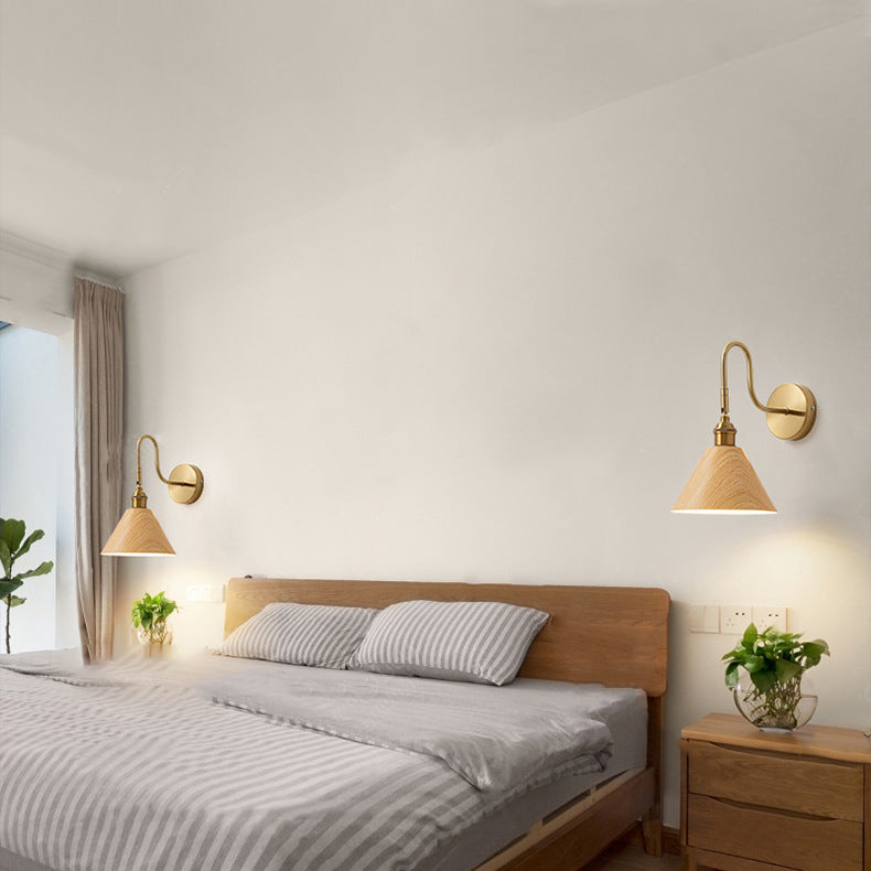 Rotatable Cone Iron Bedroom Wall Lamp