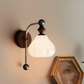 Floral Round Cone Wood Wall Lamp