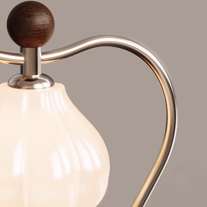 Floral Arc Round Cone Table Lamp