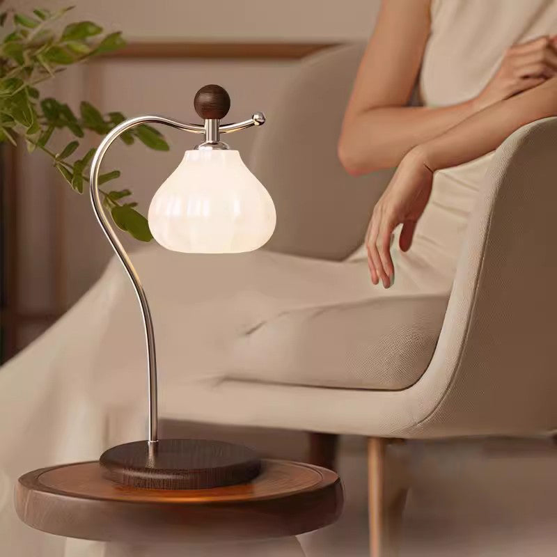 Floral Arc Round Cone Table Lamp