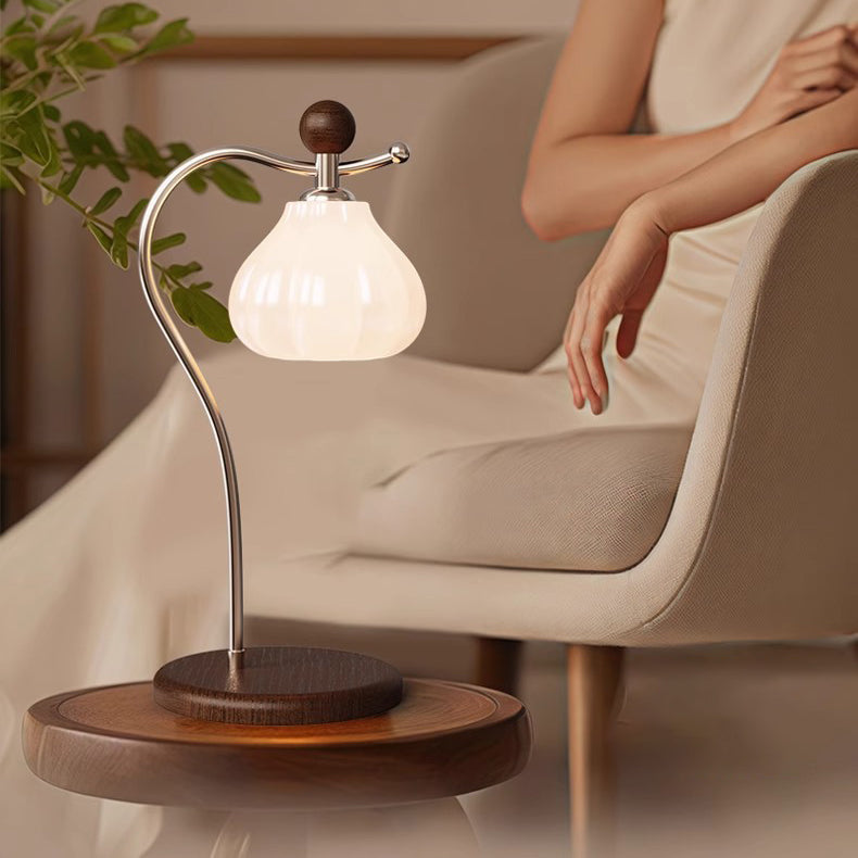 Floral Arc Round Cone Table Lamp