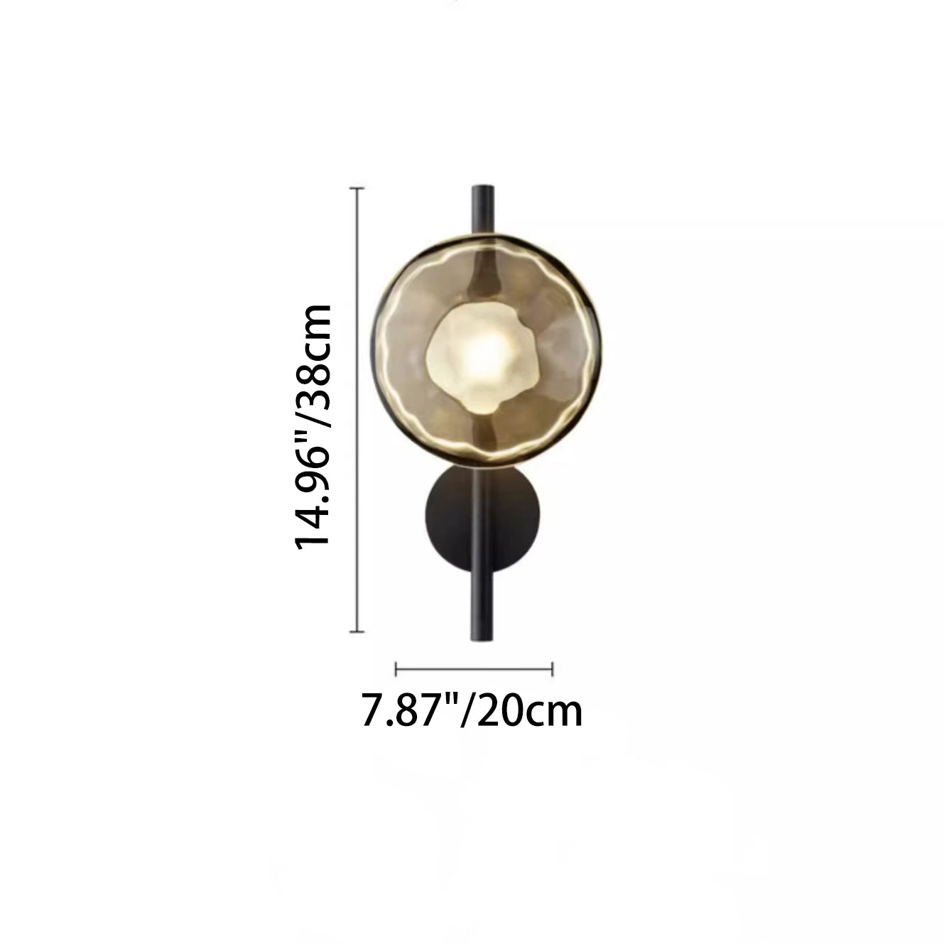 Round Iron Glass Bedroom Wall Lamp