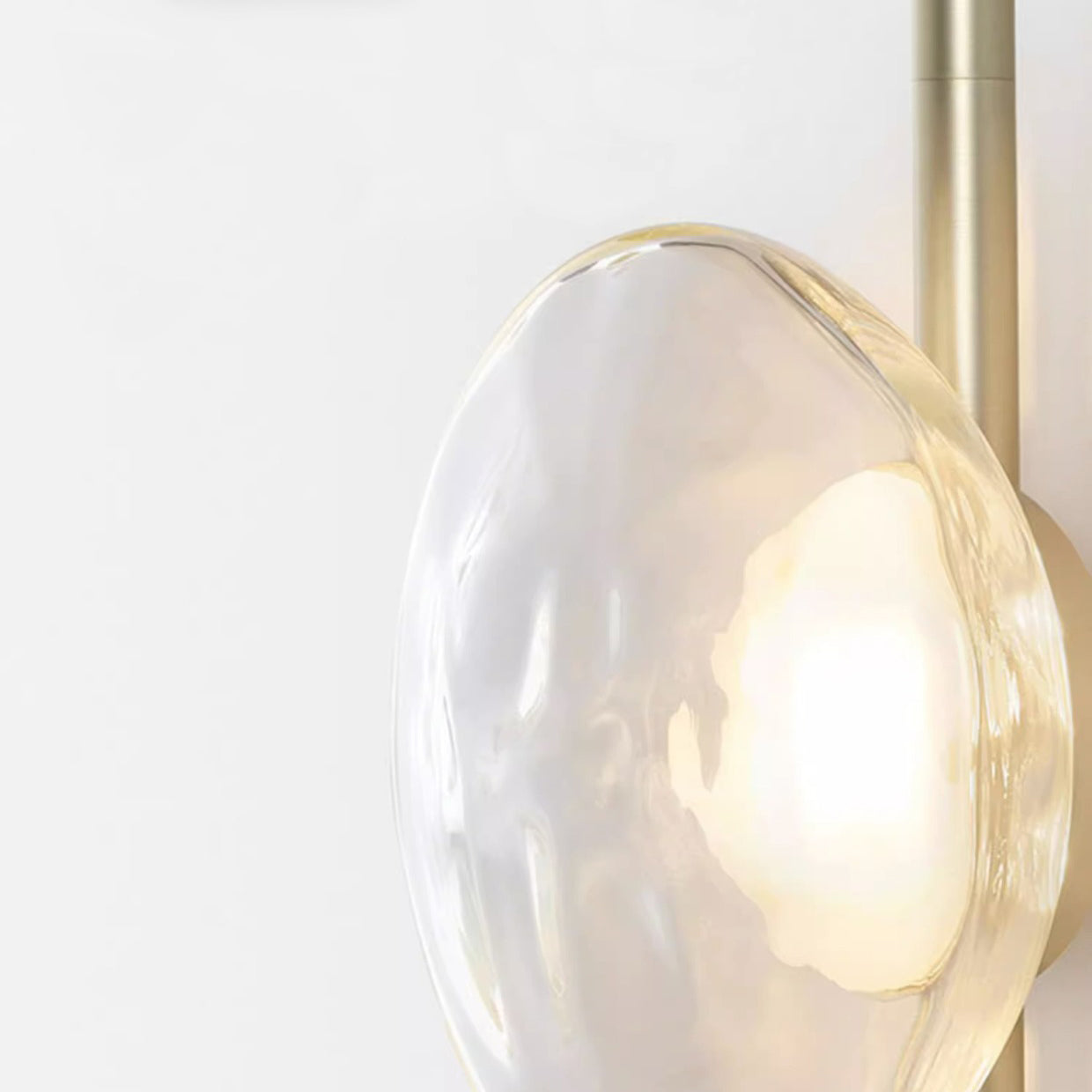 Round Iron Glass Bedroom Wall Lamp