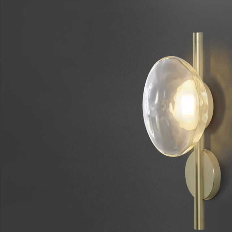 Round Iron Glass Bedroom Wall Lamp
