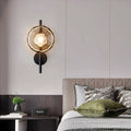 Round Iron Glass Bedroom Wall Lamp