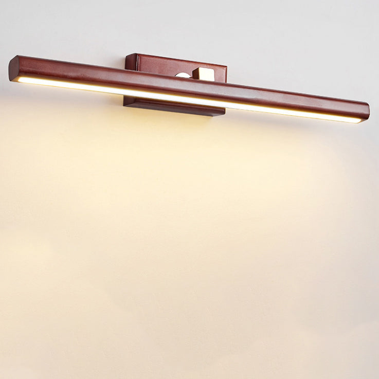 Linear Cylinder Wood Copper Wall Lamp