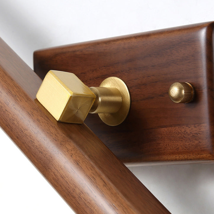 Linear Cylinder Wood Copper Wall Lamp