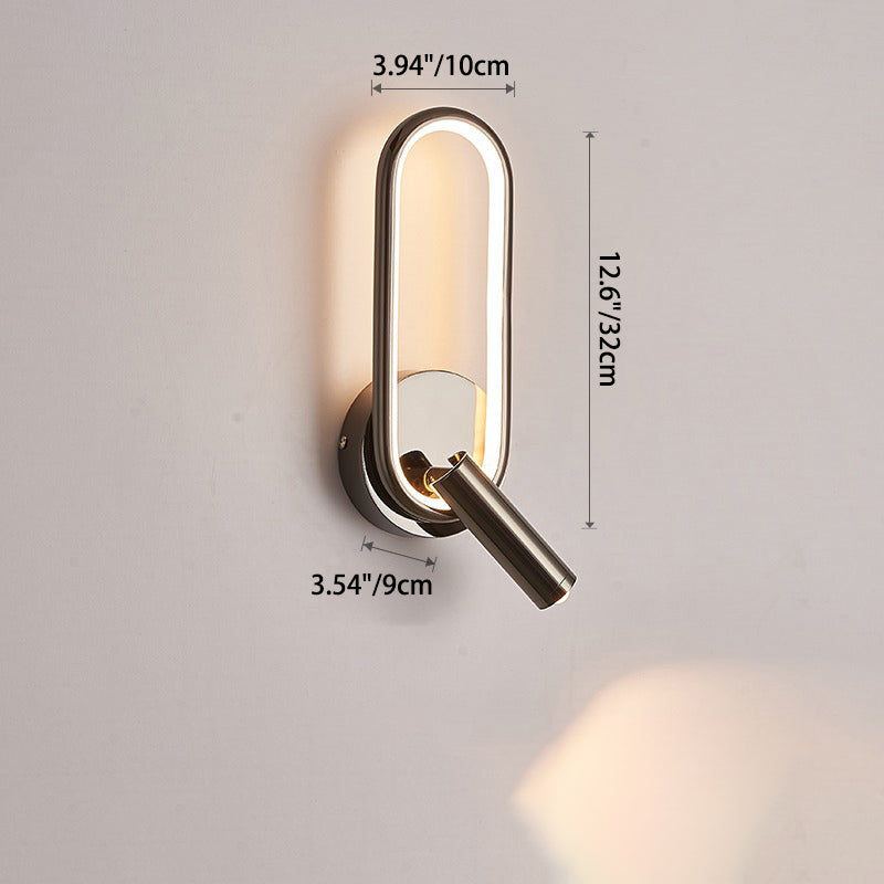 Oval Round Iron Aluminum Wall Lamp