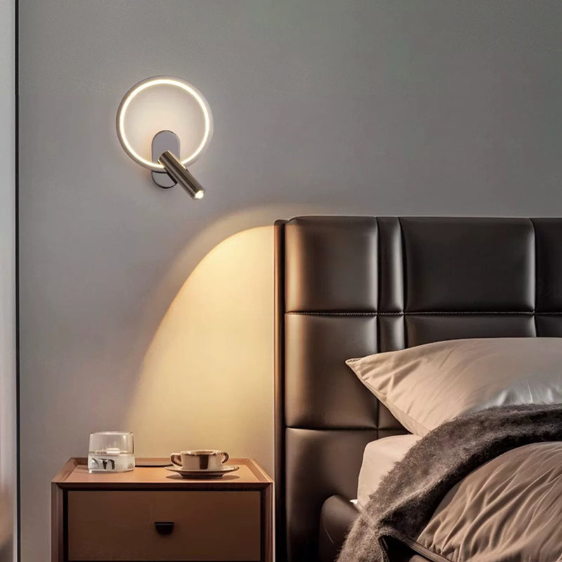 Oval Round Iron Aluminum Wall Lamp