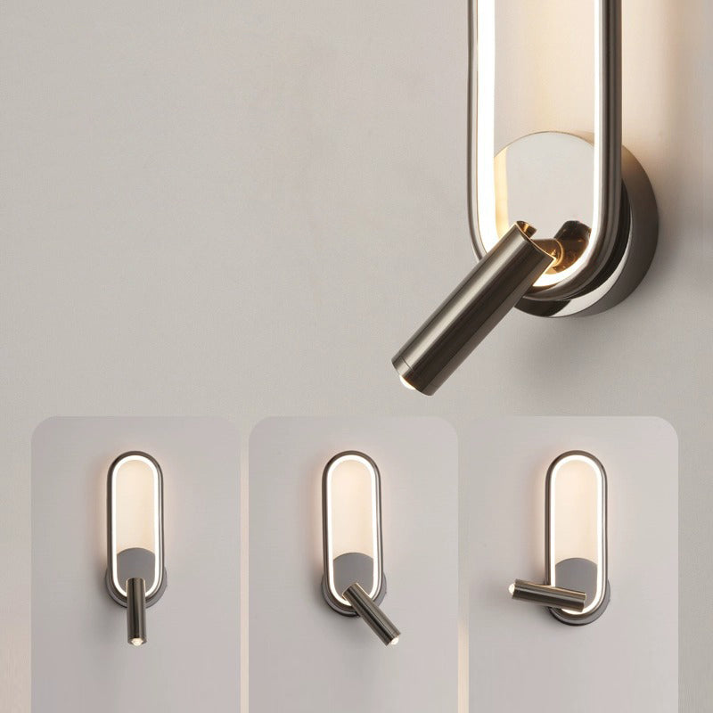 Oval Round Iron Aluminum Wall Lamp