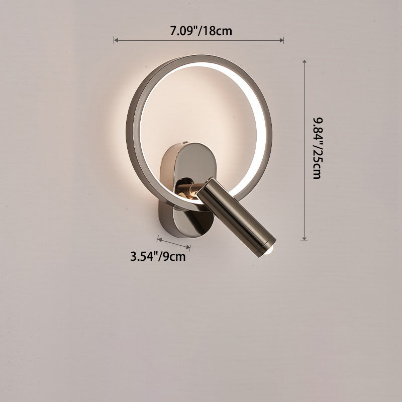 Oval Round Iron Aluminum Wall Lamp