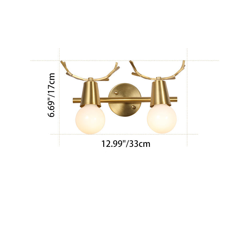 Antler Round Prism Copper 2-Light Wall Lamp