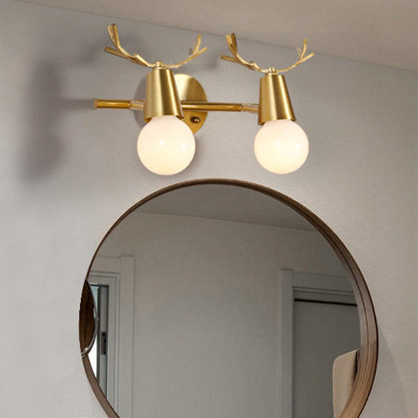 Antler Round Prism Copper 2-Light Wall Lamp