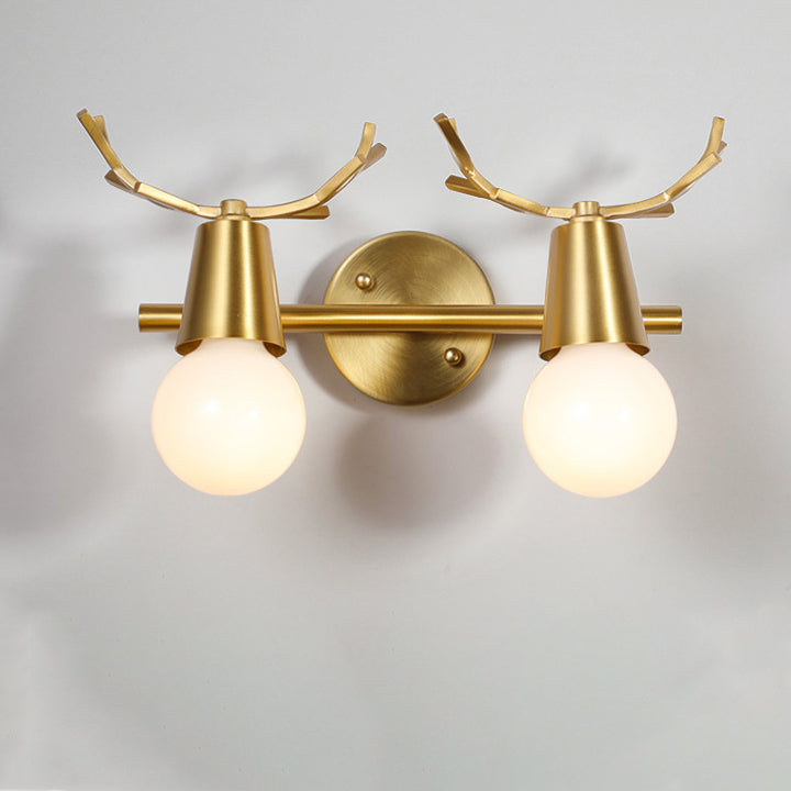 Antler Round Prism Copper 2-Light Wall Lamp