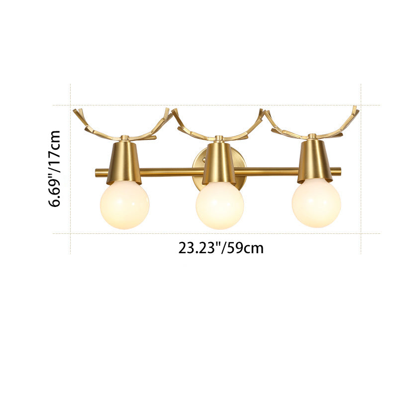 Antler Round Prism Copper 2-Light Wall Lamp