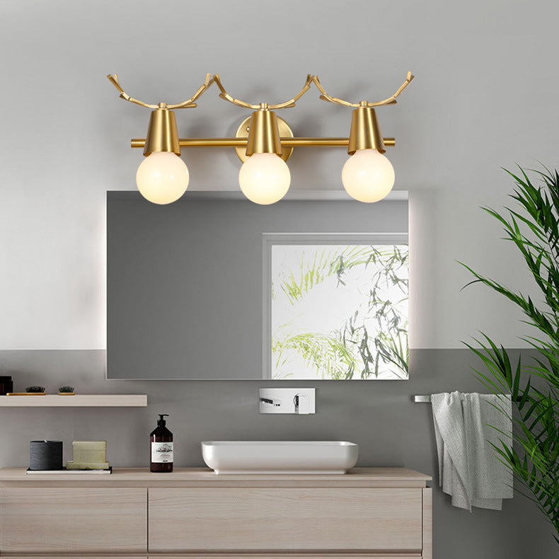 Antler Round Prism Copper 2-Light Wall Lamp