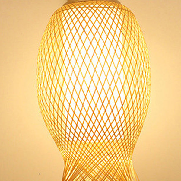 Jellyfish Oval Bamboo Hallway Wall Lamp