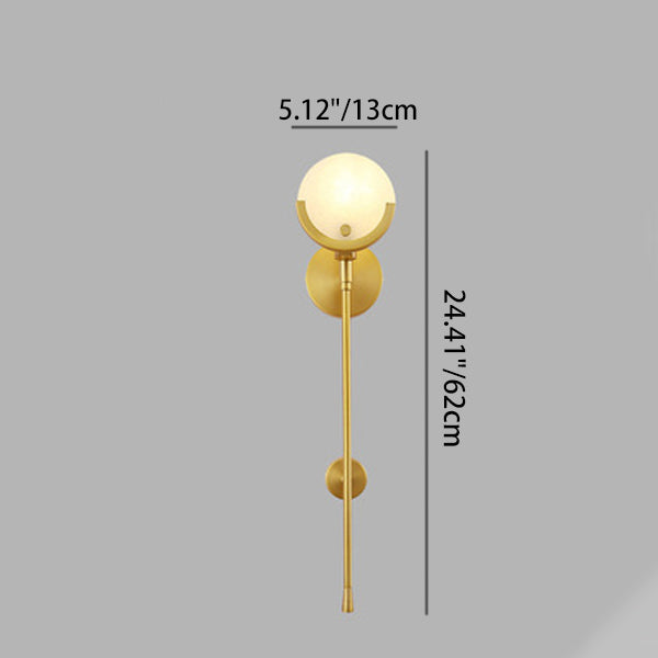 Round Linear Iron Marble Wall Lamp