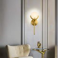 Round Linear Iron Marble Wall Lamp