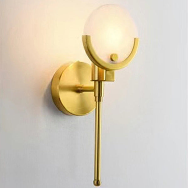 Round Linear Iron Marble Wall Lamp