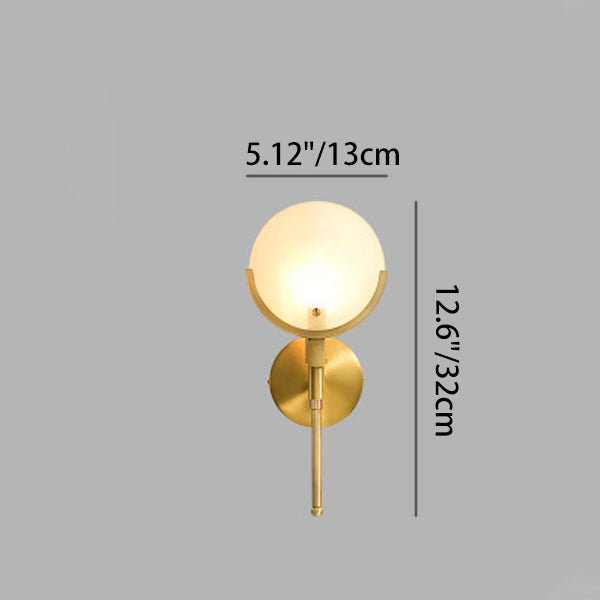 Round Linear Iron Marble Wall Lamp
