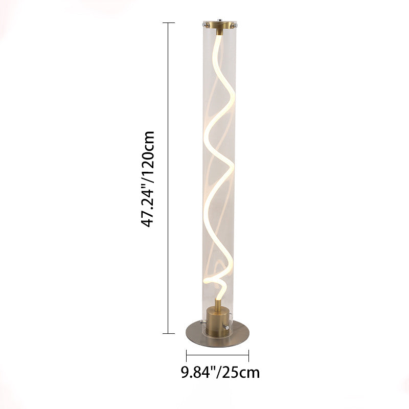 Round Cylinder Iron Acrylic Floor Lamp