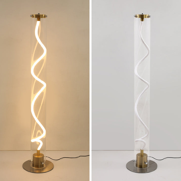 Round Cylinder Iron Acrylic Floor Lamp