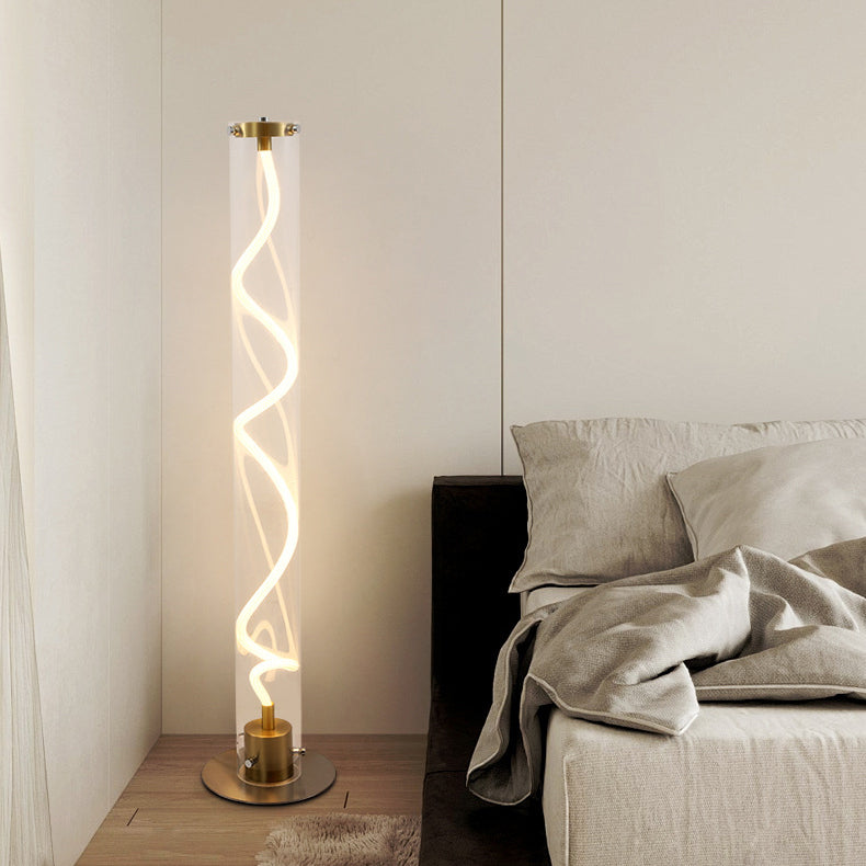 Round Cylinder Iron Acrylic Floor Lamp