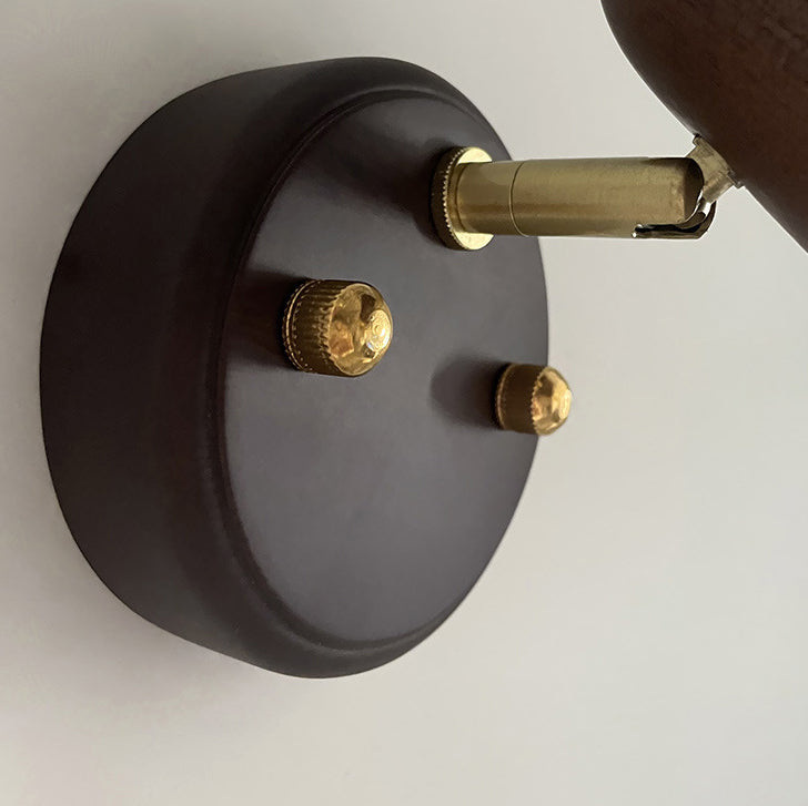 Cone Iron Wood Bedroom Wall Lamp